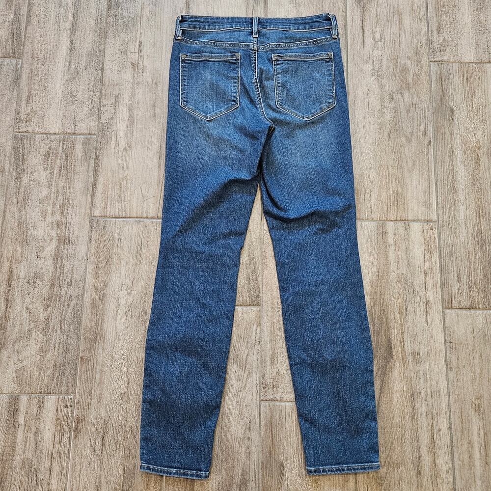 Athleta Sculptek High Rise Skinny Jeans Womens Size 4 Medium Wash Crop Stretch - Picture 8 of 11